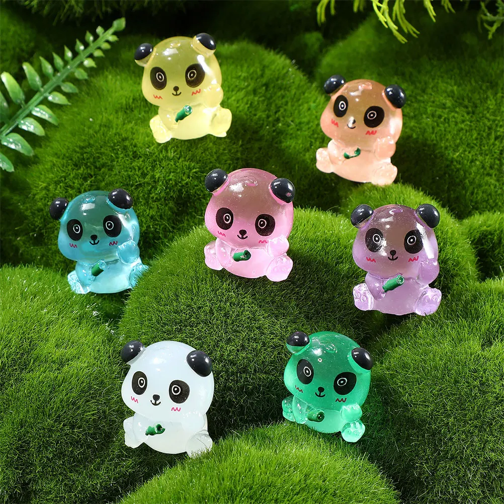 35 шт., мини-фигурки панды, смола, мультяшный дизайн, ночник, садовый стол, пейзажное украшение, аксессуары, мини-фигурка на книжной полке