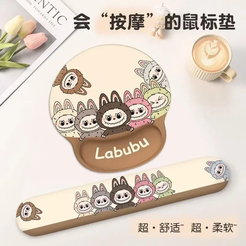 New Cartoon Labubu Mouse Pad Ins Kawaii Anime Rubber Wristband Desk Pad Holiday Gifts