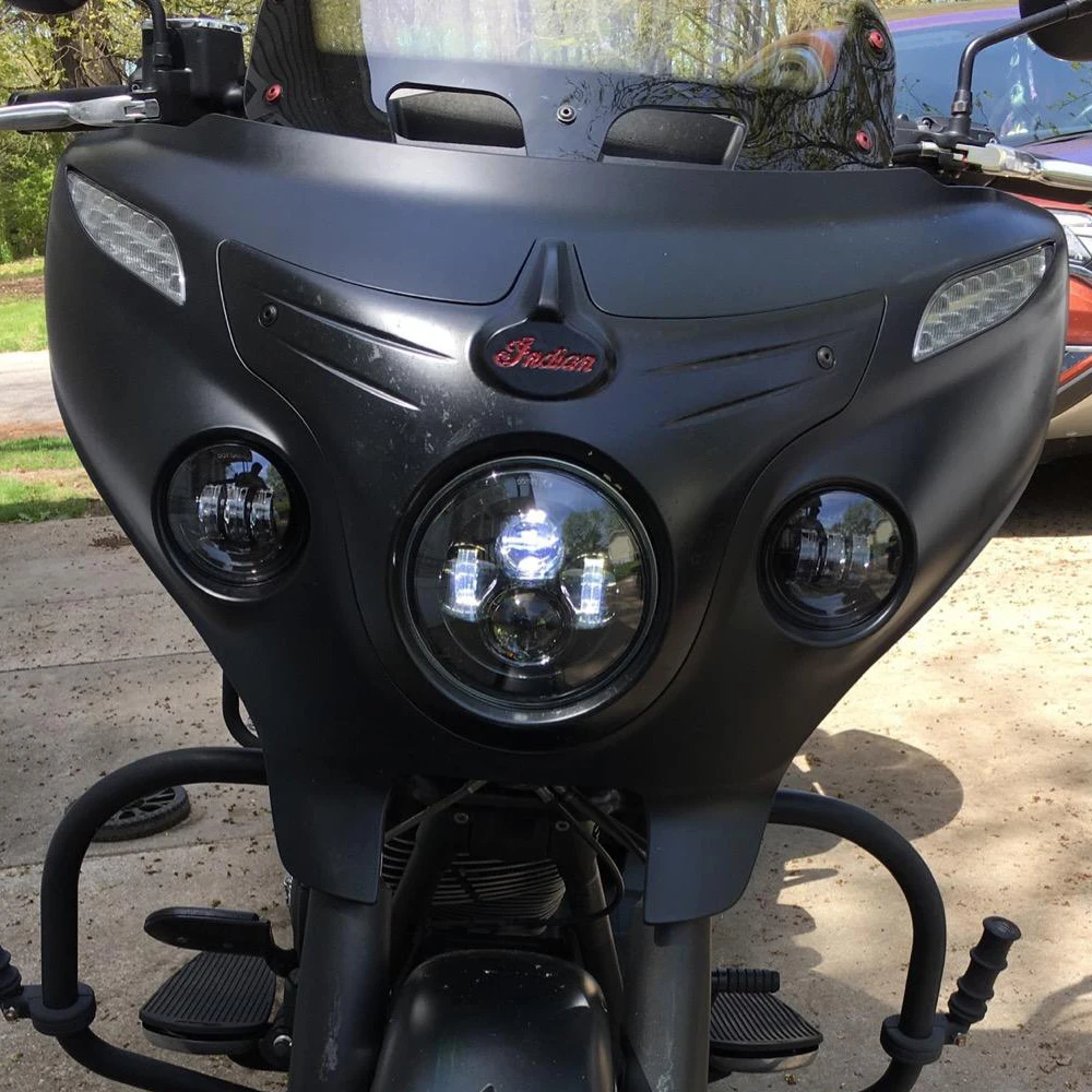 7 "E24 DOT LED المصباح كشافات للرئيس الهندي رودماستر سبرينغفيلد دراجة نارية 4.5" أضواء الضباب مصباح مساعد #3