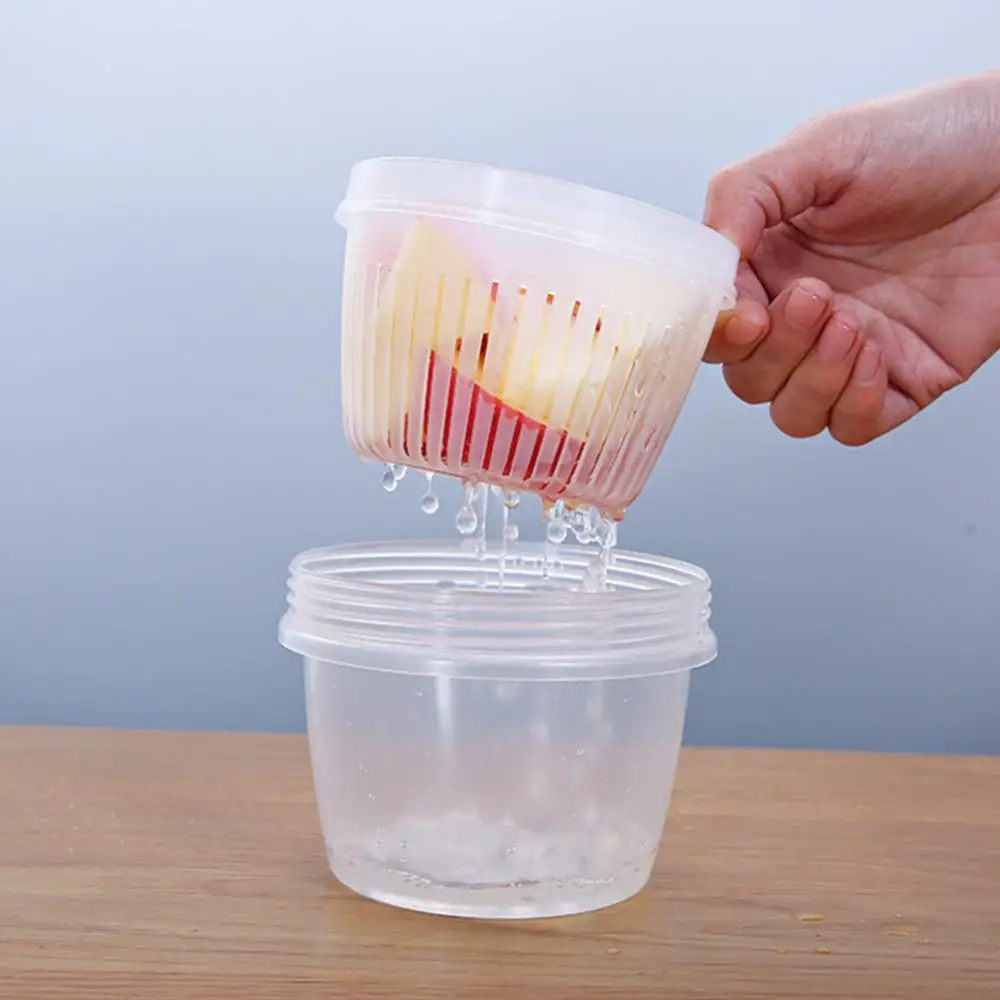 Onion Fruit Food Drain Storage Box Container Home Kitchen Double-layer Sealed Storage Bottles Jar Box
