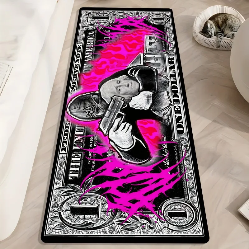 US Dollar Print Kitchen Mat Washington Being Held Hostage American Currency Design Carpet for Home Living Room Bedroom Decor