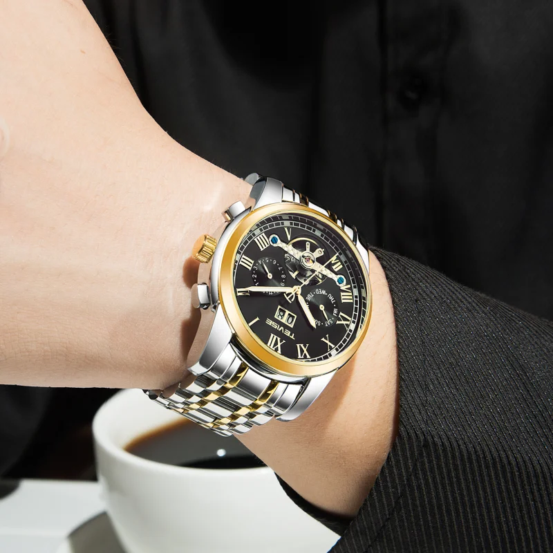 TEVISE Mechanical Watch for Man Top Brand Luxury Watch Stainles Steel Business Waterproof Luminous Wristwatch