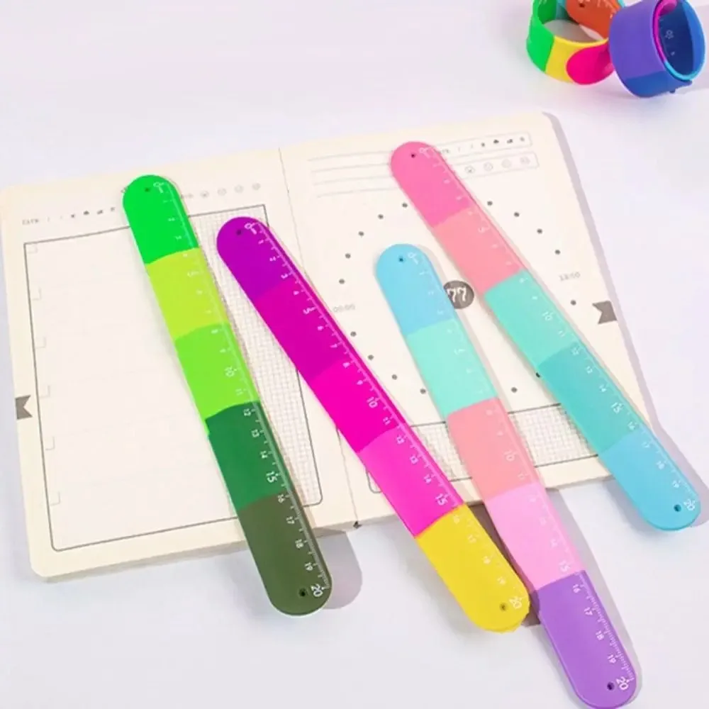 Drawing Drafting Clap Ring Straight Ruler Stress Relief Anxiety Relief Snap Ring Bracelet Ruler Kids Fidget Toy Silicone