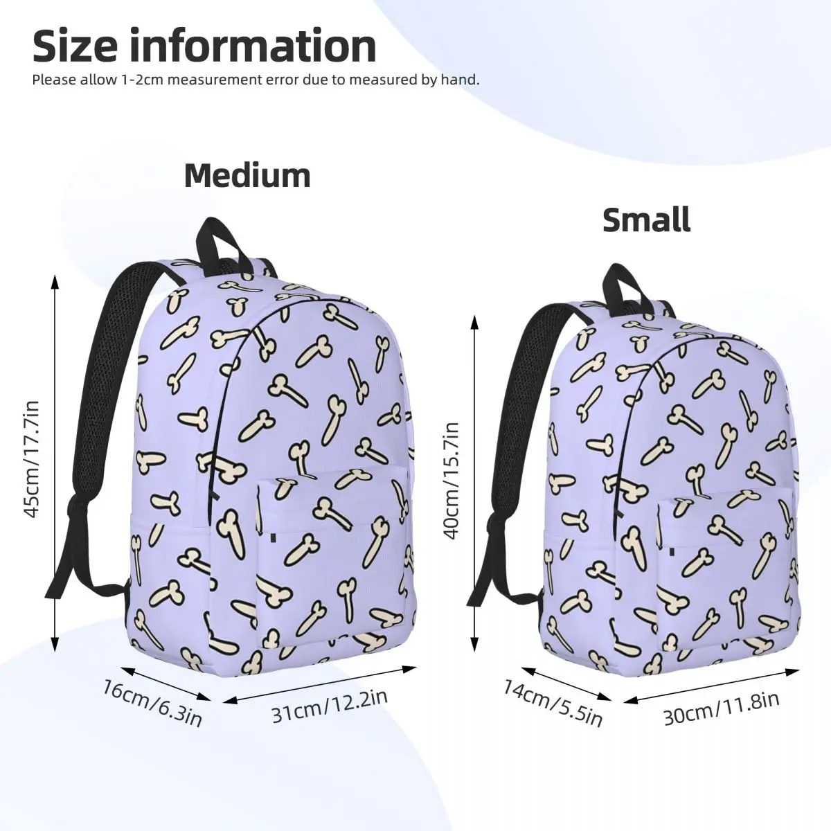 Thin Penis Doodle Pattern Backpack Daypack Large Capacity Kids BookBag School Bag Shoulder Bags for Men Women