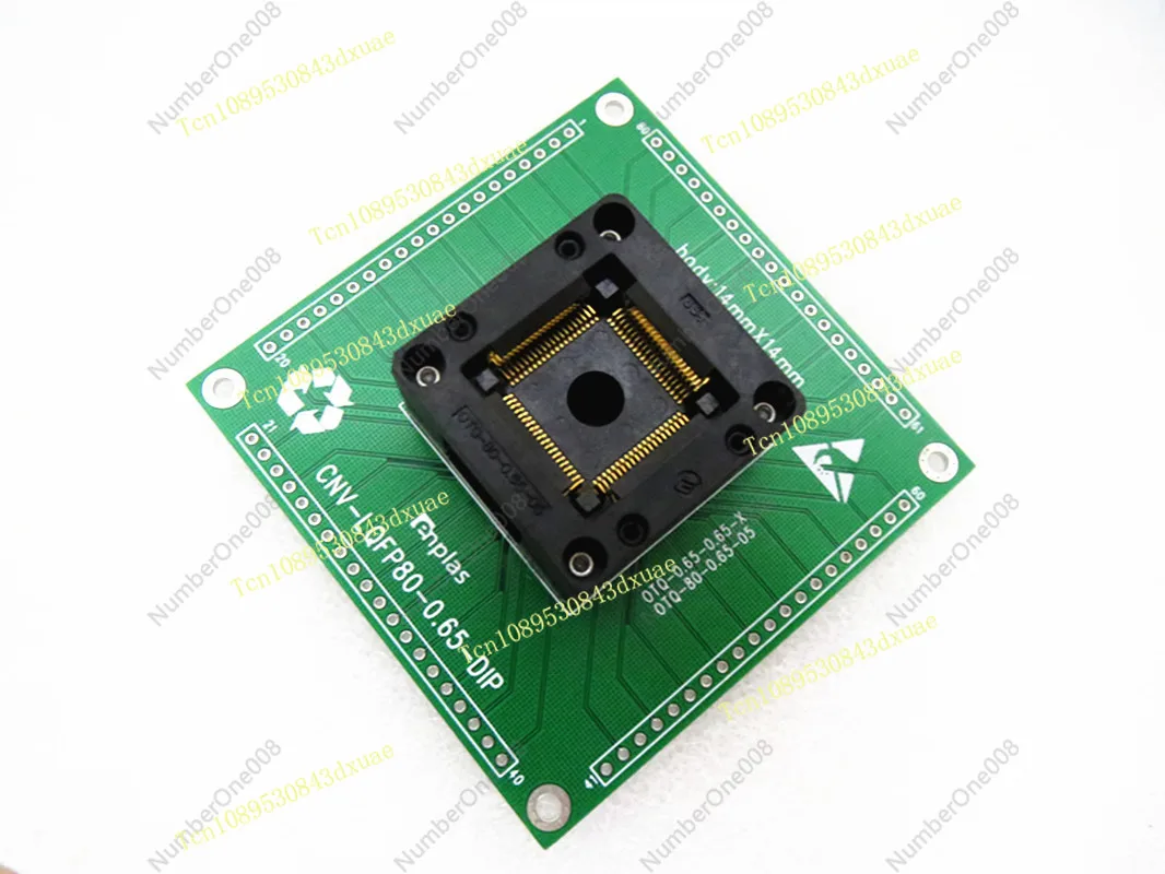 OTQ-80-0.65-05 QFP80 LQFP80 Pitch 0.65mm IC Test Socket Adapter for AT89C51SND1 Programming Debug and Burn-in