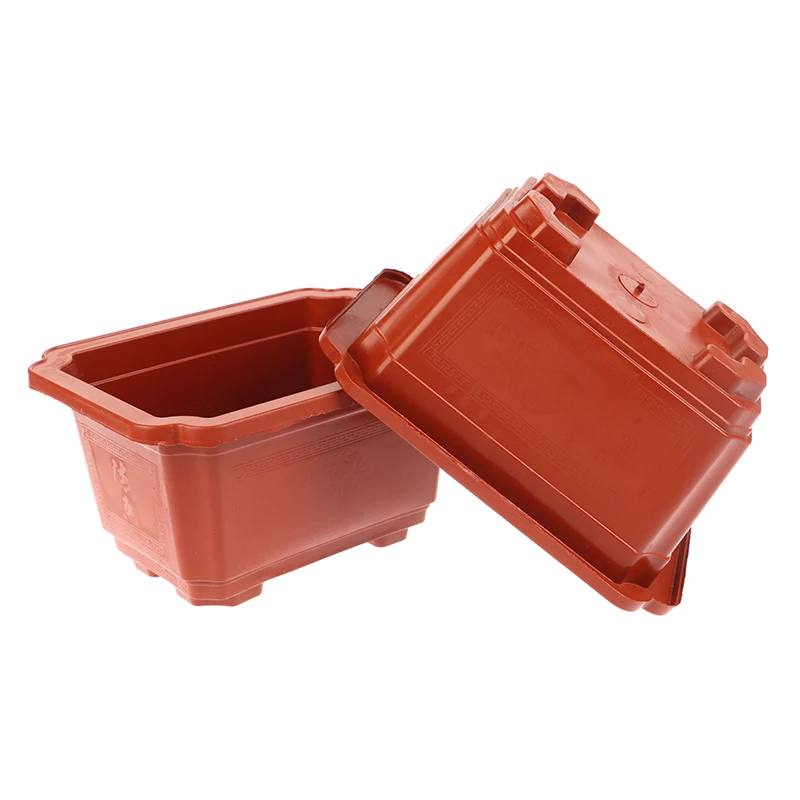 5Pcs Thicken Flowerpot Rectangular Indoor Plants Seedling Plastic Bonsai Home Office Cactus Pot Flower Pot Gardening Pot