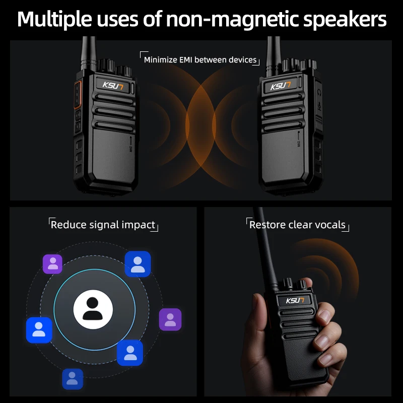 KSUN 8 واط غير المغناطيسي اتجاهين UHF جهاز الإرسال والاستقبال اللاسلكي نوع C تردد نسخة تخاطب جهاز اتصال لاسلكي PTT مفيد طويل المدى لاسلكي تخاطب #3
