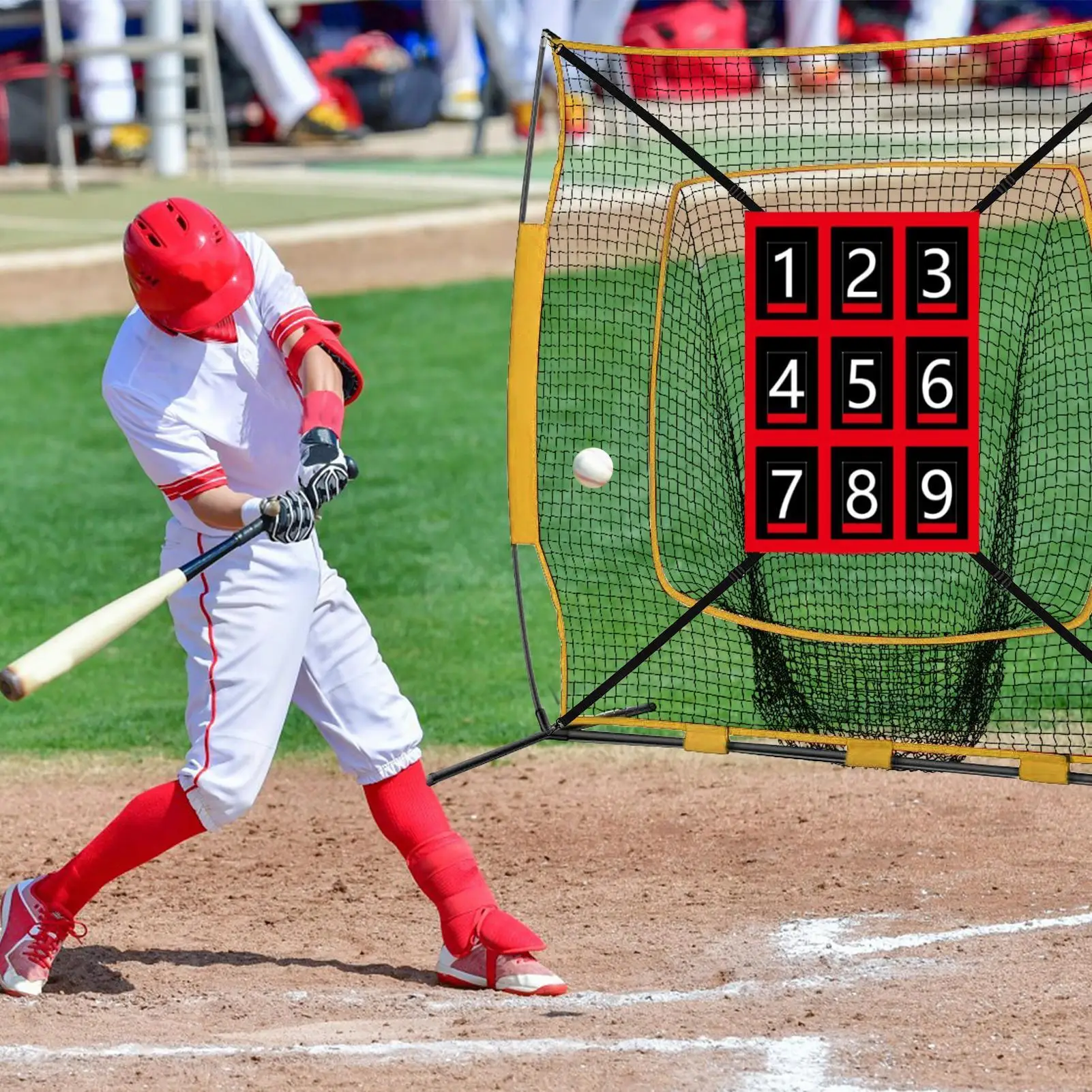 

Pitching Net With Strike Zone Softball Accessories For Practice Baseball & Softball Batting Aid Pitching Strike Zone Target Net