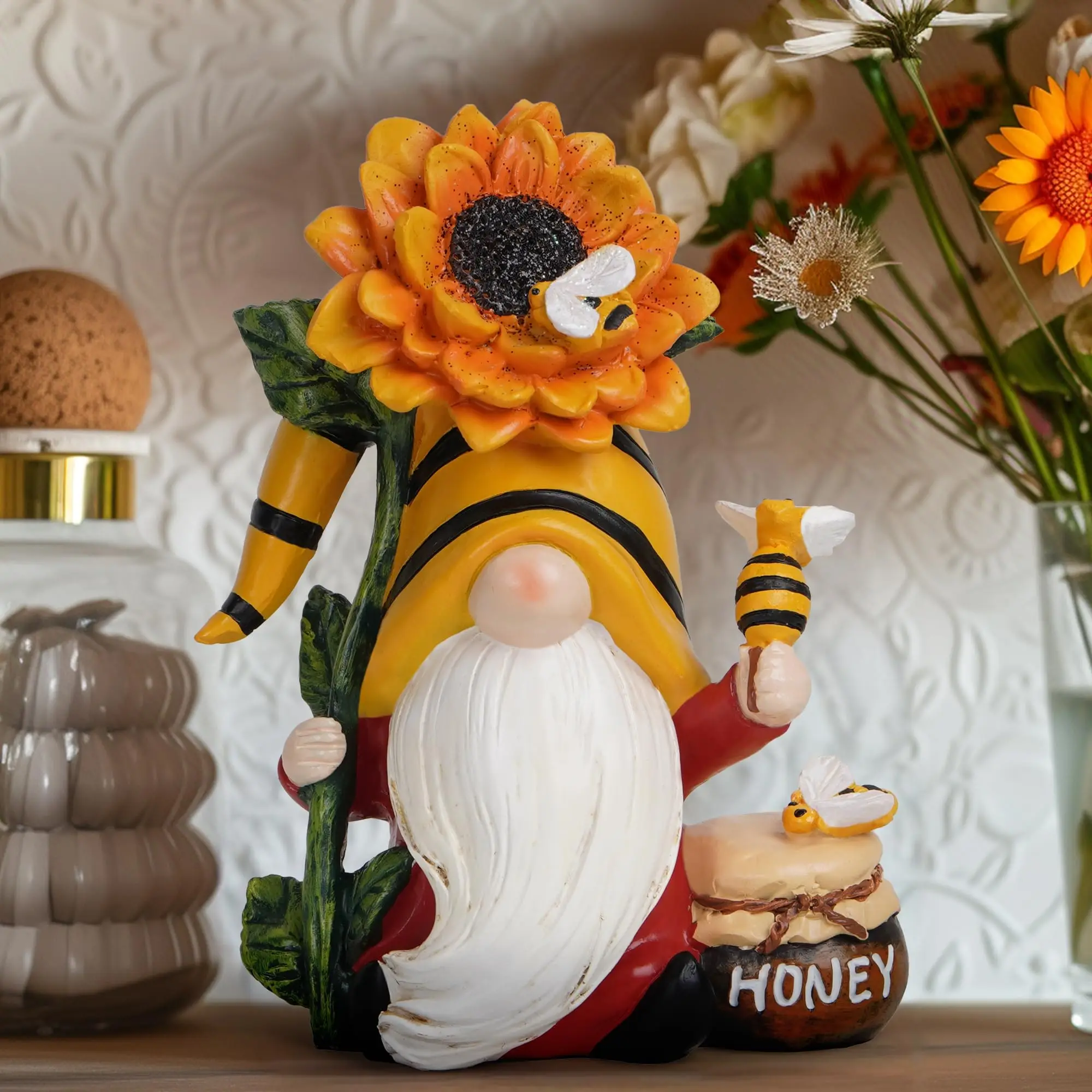 Flower Gnomes Decorations Sunflower Decor-Spring Decorations-Summer Decorations Honeybee Gnomes Decor-Cozy Home Decoration