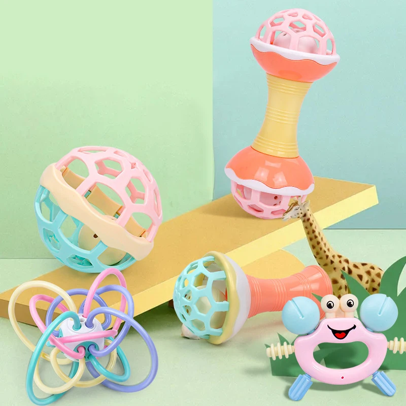 Hochets mentaires oriels pour bébés jouets pour bébés Shaker Grab Spin Set cadeau pour nouveau-nés garçons et filles 0 à 12 mois