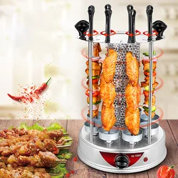 Commercial Electric Skewers Grill Smokeless Barbecue Machine Automatic Rotating Electric Grill Timing Barbecue Machine