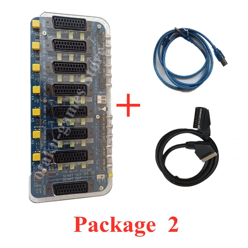 Upgrade Versie Eur Scart Schakelaar 7 Ingang 1 Uitgang Automatische/Handmatige Rgbs Video Converter Switcher Board Voor Md/sfc/PS23/Ss/Dc/Wii