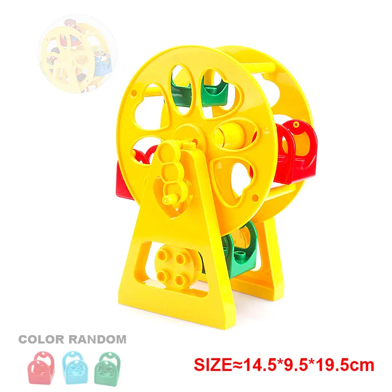 Big Building Blocks Parts Amusement Park Swings Slide Stairs playground rotate Pipeline Accessories Assembled Toys for Children