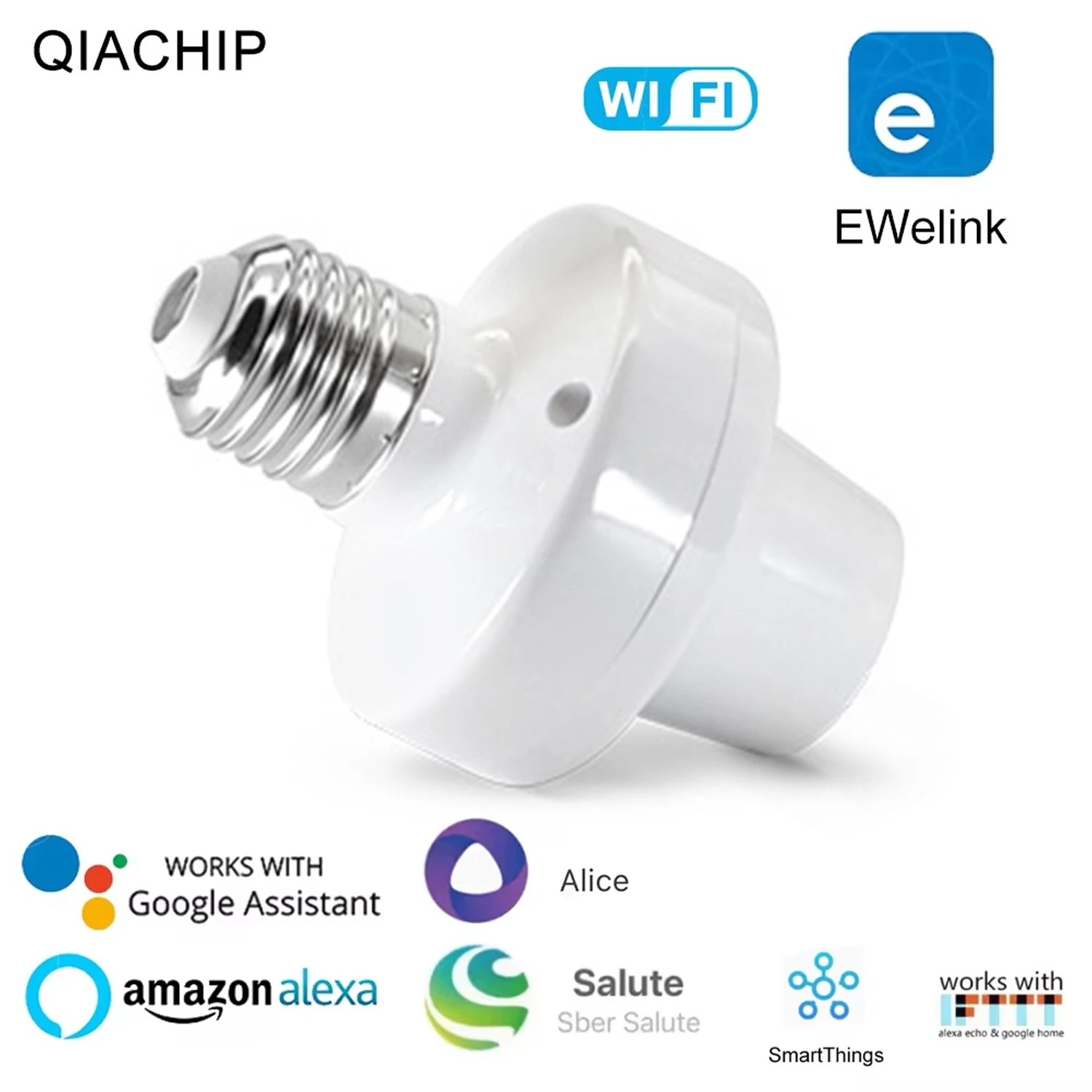 WiFi Smart Light Socket 2,4G Fernbedienung Lampenfassung E27 Lampenfassung Adapter eWeLink APP Fernbedienung Timing mit Alexa und Google