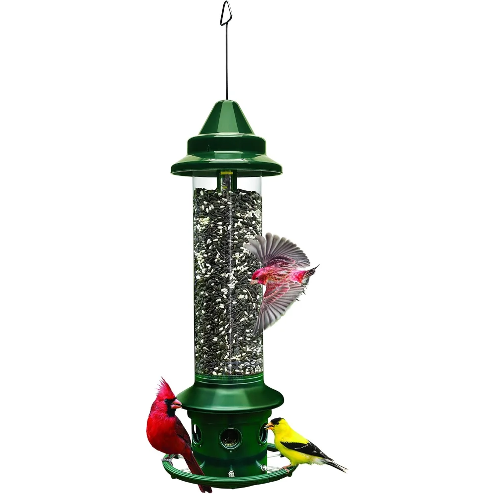 

Squirrel Buster Plus Squirrel-proof Bird Feeder w/Cardinal Ring and 6 Feeding Ports, 5.1-pound Seed Capacity, Adjustable, Pole-m