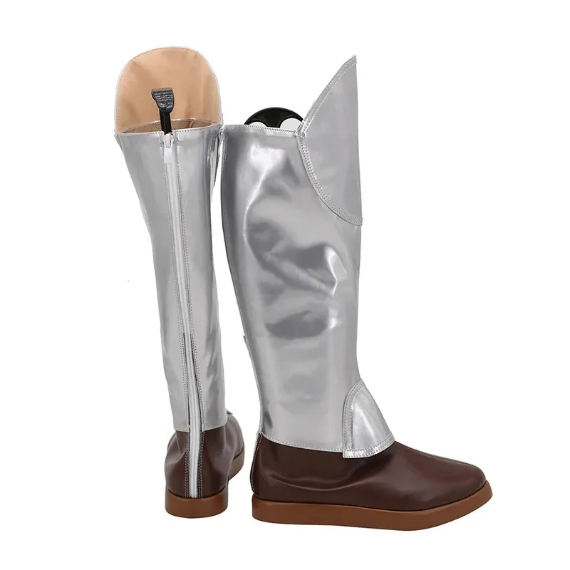 

Fairy Tail Rogue Cheney The Shadow Dragon Cosplay Boots Silver Shoes Custom Made jk;6