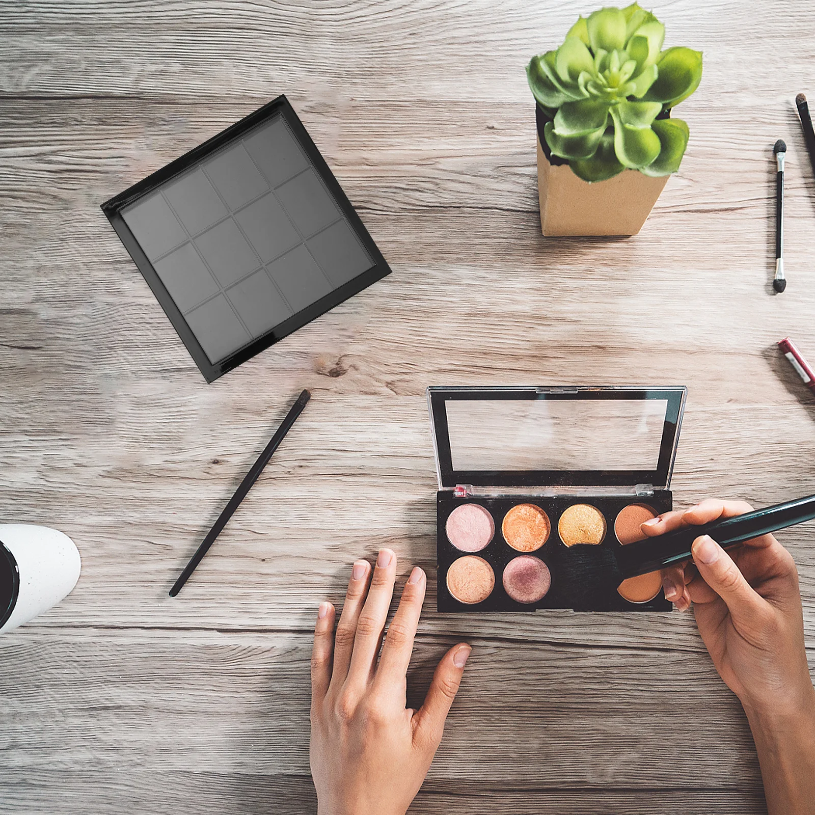 Conteneur vide pour ombre à paupières, Palette à 12 compartiments, étui pour cosmétiques, bricolage, Blush, rouge à lèvres, rangement, outil de maquillage Portable