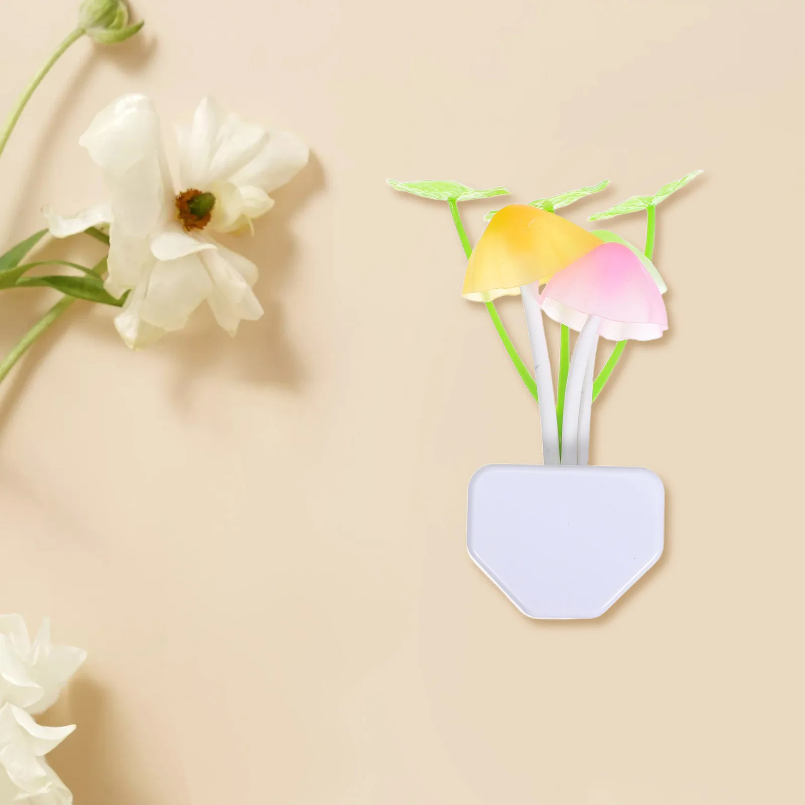 3 قطعة أضواء ليلية الفطر المكونات في Led مستشعر الضوء الدافئ ديكور غرفة نوم ضوء الليل غير الخفقان مصباح صغير #6