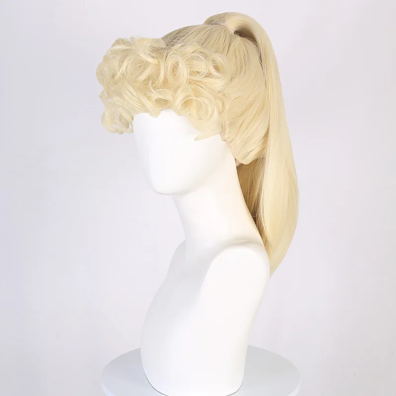 Long Wavy Blonde Synthetic Wig with Bangs Natural Looking Heat Resistant Fiber Hair for Daily Party Cosplay