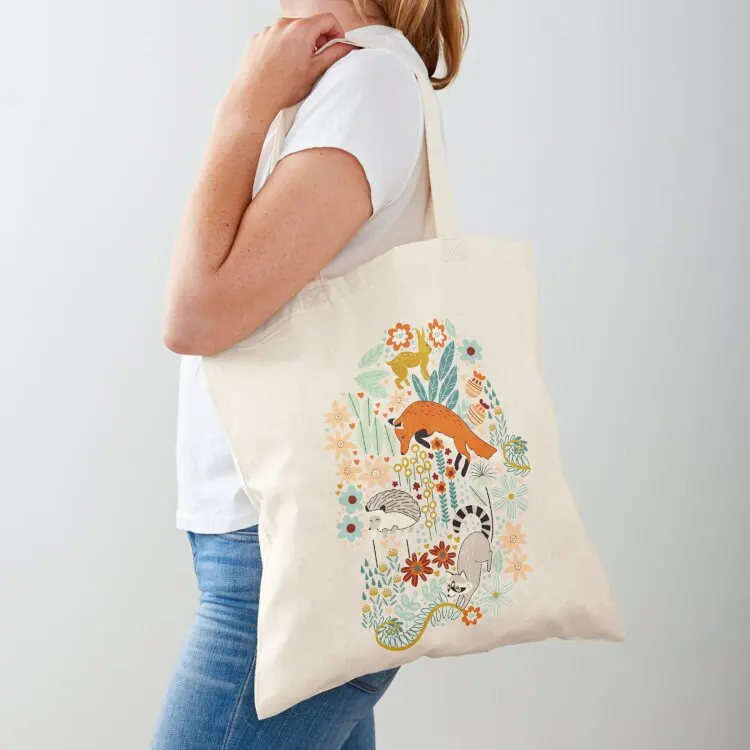 Textured Woodland Pattern Tote Bag reusable shopping bag large size bags the tote bag