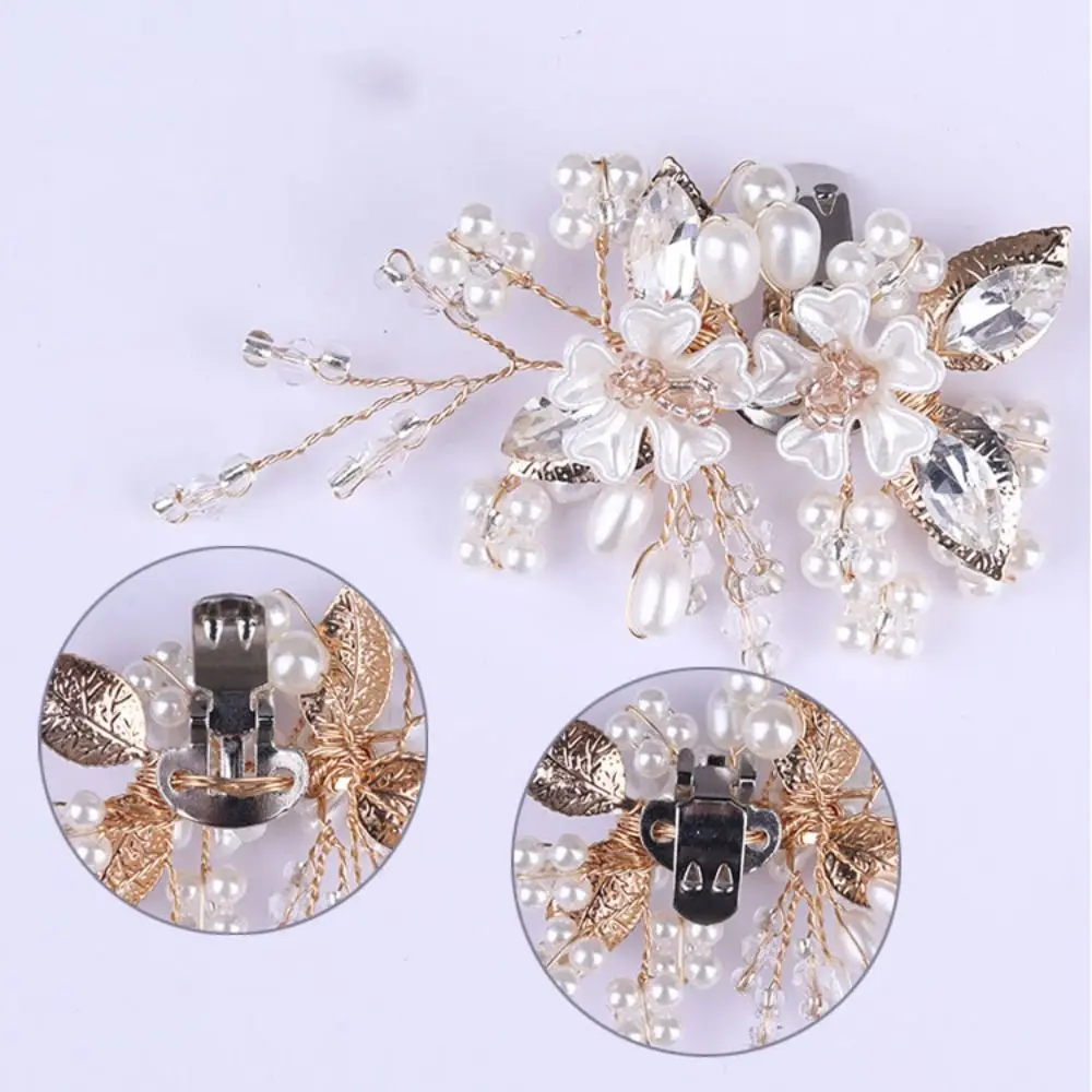 

1Pair Detachable Wedding Shoes Accessories Rhinestone Pearl Beads High Heels Shoe Buckle Flower Decoration DIY Shoes Charms