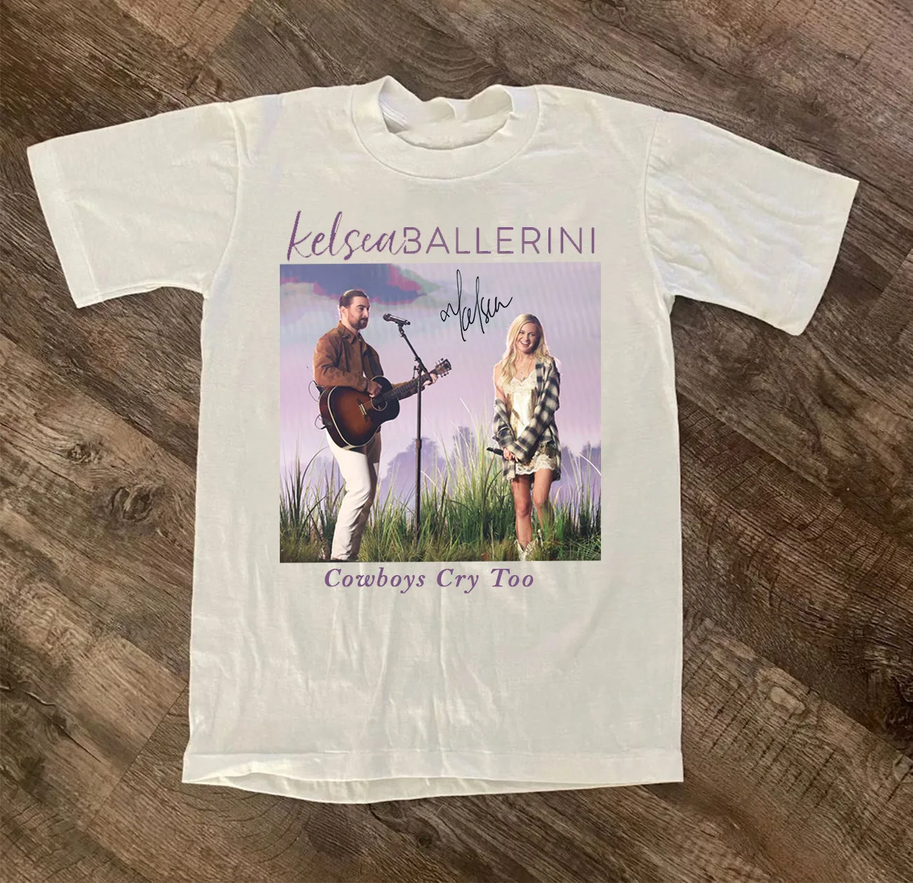 New Kelsea Ballerini Cowboys Cry Too Signed Tee Cotton Unisex Shirt BO264