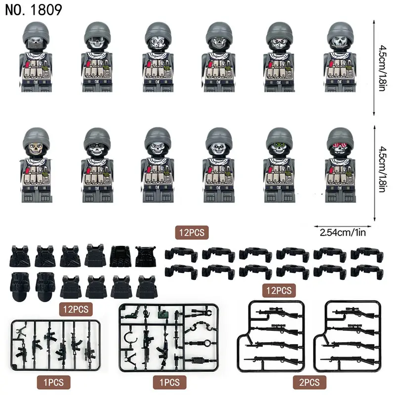 

No1809 Specia Force Soldiers SWAT Gun Weapon Figure Blocks Bricks Classic Arms action minifigures Building Kits Education Toys