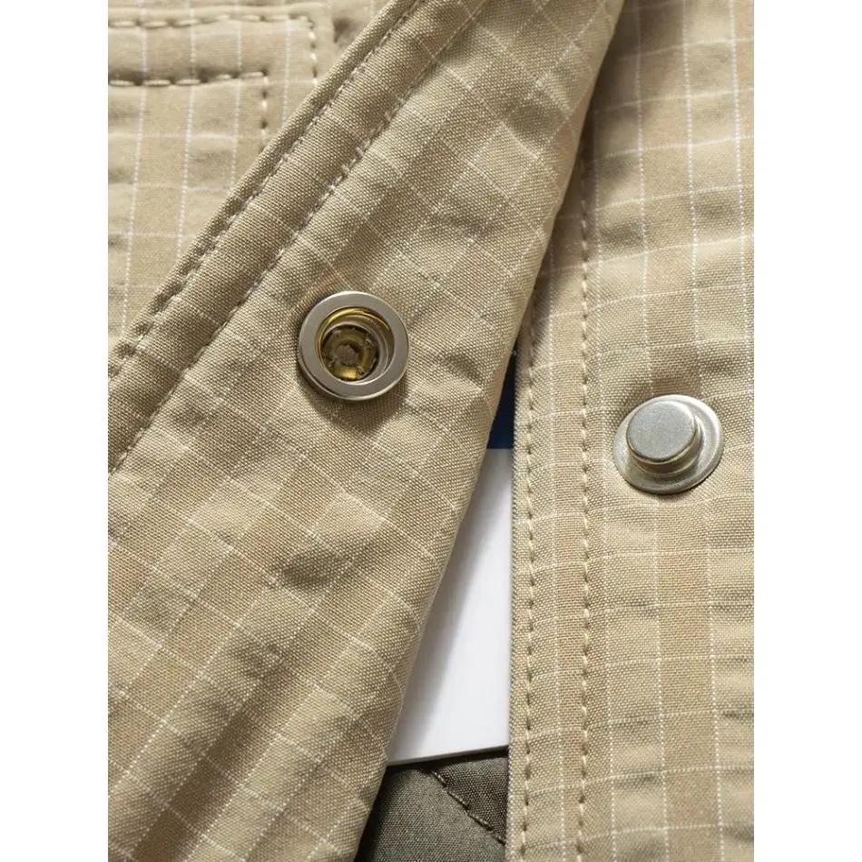 Loose Casual Unlined Cotton Jacket Men's Fall Winter New Style Patchwork Quilted Plaid Coat Autumn Winter Warm Polyester Fiber