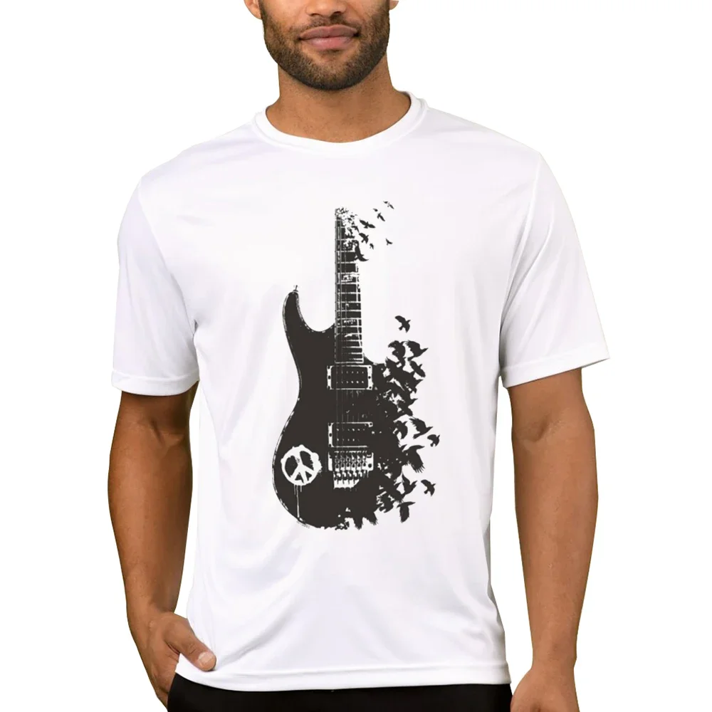 Boy gitar çalar Hipster serin müzisyen Tops günlük T-shirt Yeni gelenler moda Hoarding gitar tasarım erkek T Shirt  vintage