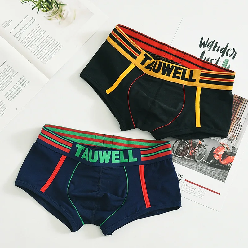 3pcs/lot Tauwell Sports Mesh Men's Underwear Personalized Cotton Sexy Boxer Trendy Youth Breathable Sweat-absorbing