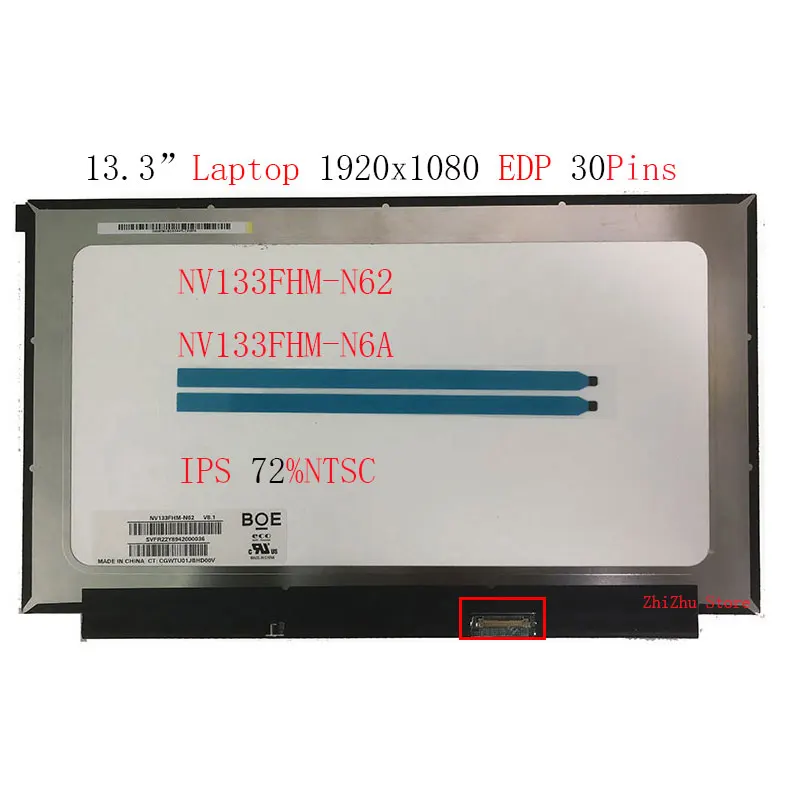 

NV133FHM-N62 M133NWF4 NV133FHM-N6A LP133WF4 SPB1 SPA1 Laptop Lcd Screen IPS EDP 30 pin 1920*1080