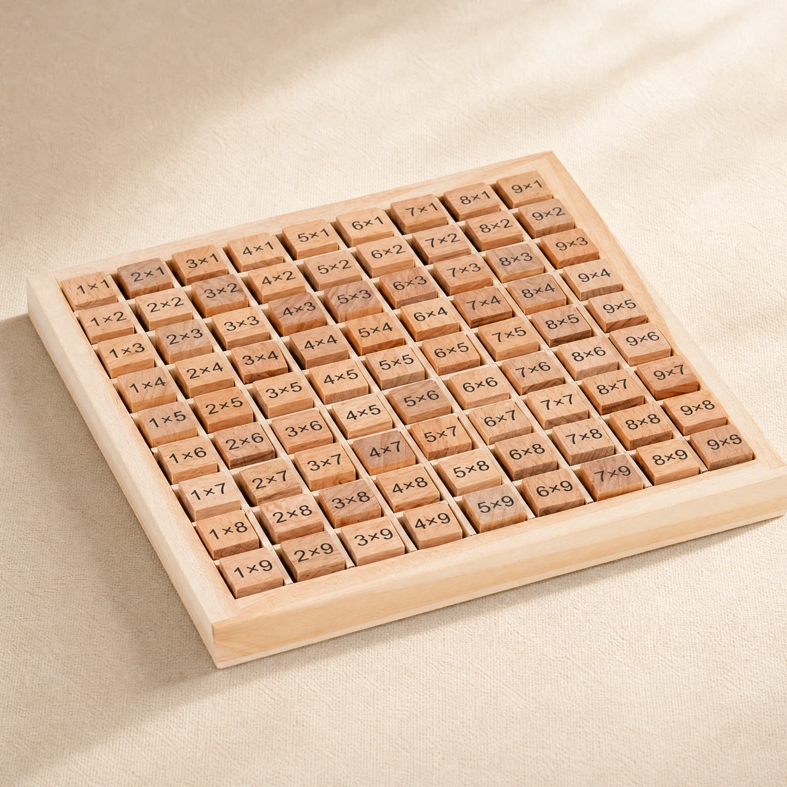 Multiplication Grid Board with Raised Blocks Kid-Friendly Multiplication Learning Board Math Manipulative Long-Lasting