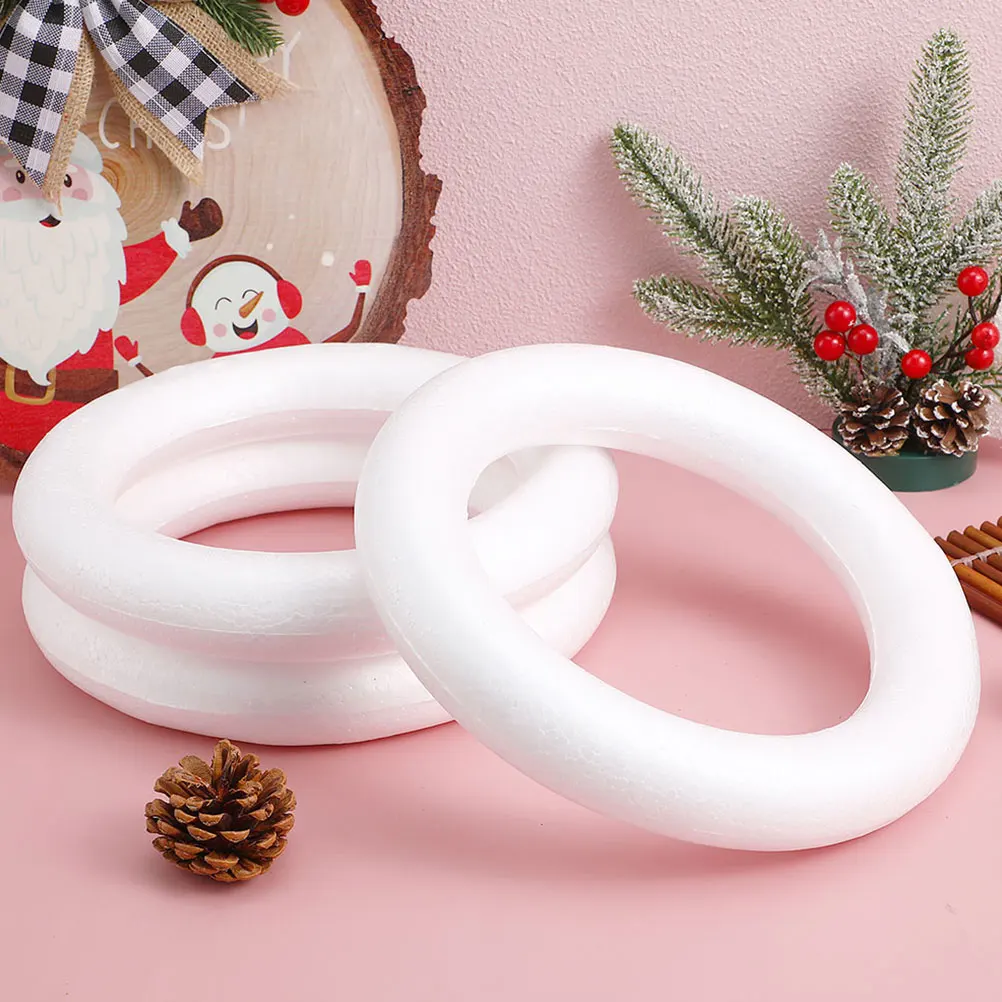 

6 Pcs Christmas Decoration Wreath Blank Foams Circle Craft Rings Making Supplies Flower Arrangement Holder Diy Form Things