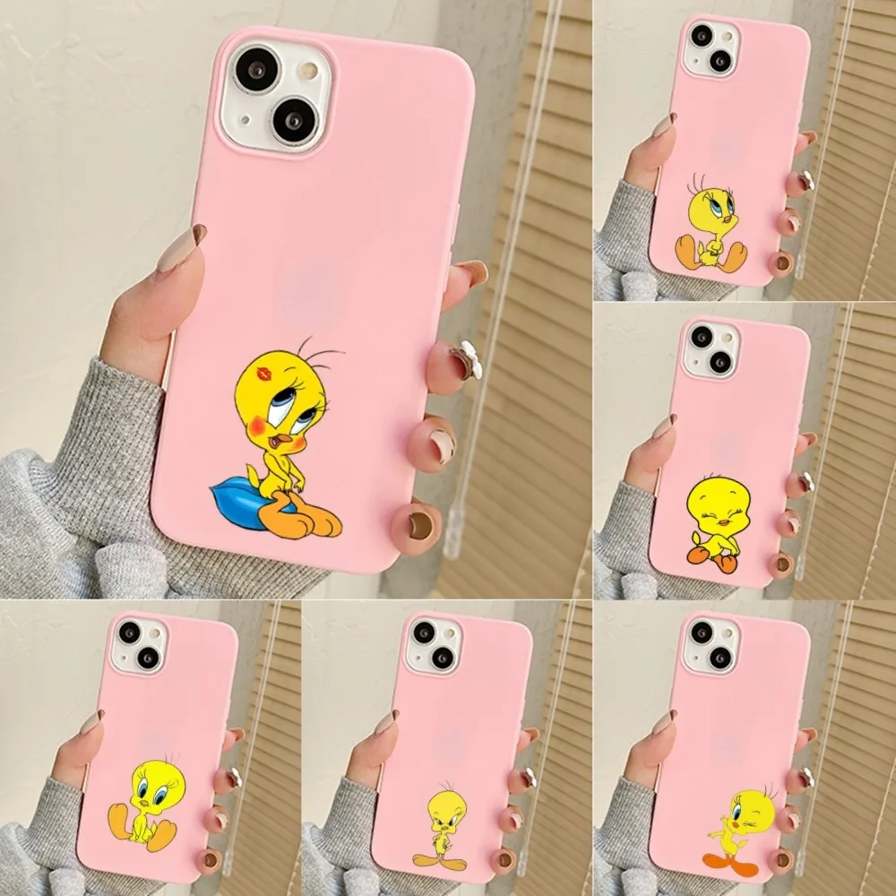 Милый телефонный чехол T-tweety Bird Caroon для Iphone 11 13 14 Pro Max X Xr Xs Max Se2020 12mini розовый чехол
