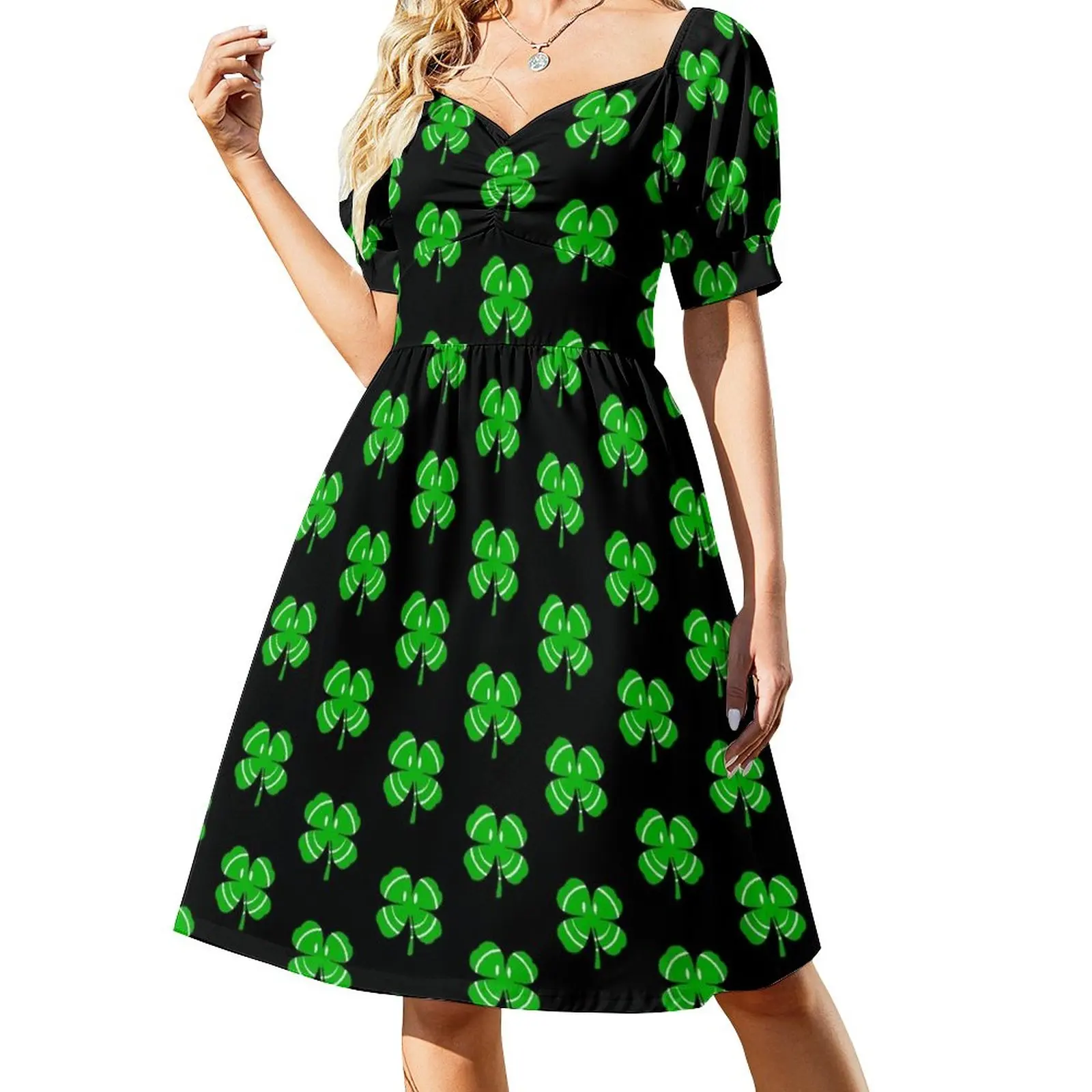 Happy Irish Shamrock Sleeveless Dress Bridesmaid dress woman Party dresses for women Woman's evening dress