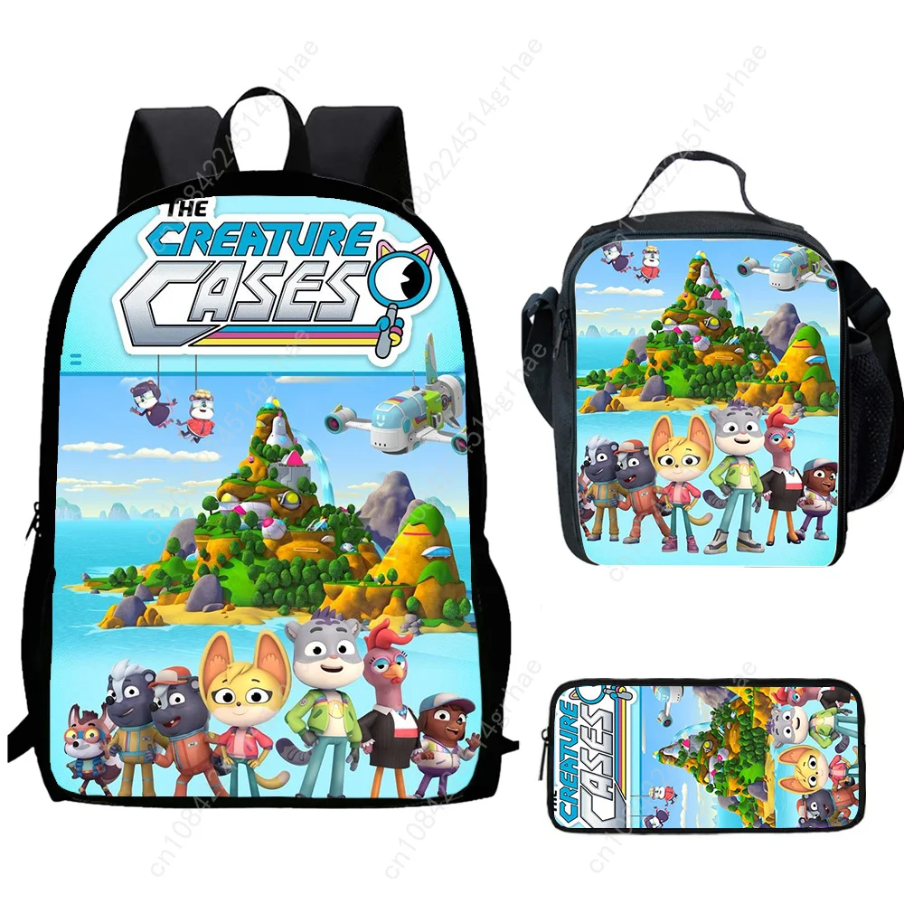 3pcs set Child Game The C-Creature Cases School Backpack with Lunch Bags ,Pencil Bags  School Bags for Boys Girls Best Gift