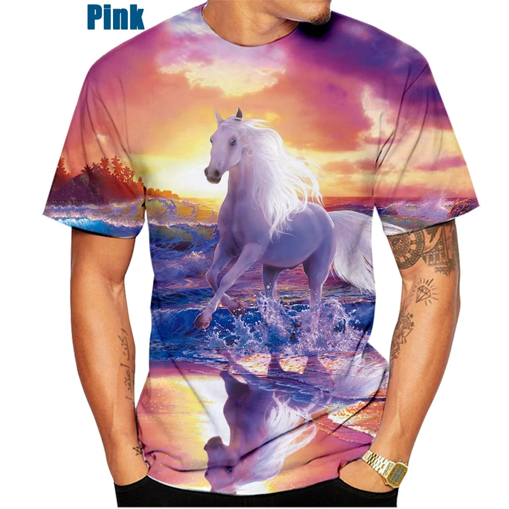 New Fashion Men Women 3d Tshirt Printied Animal Horse Creative Casual T Shirts for Men