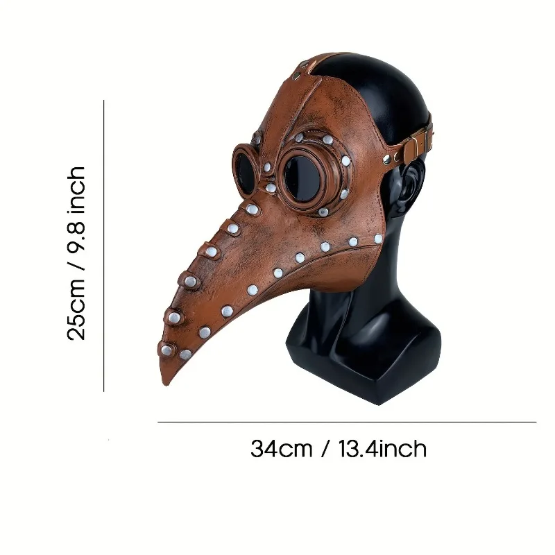 قناع منقار الطيور أصلي طبيب الطاعون Steampunk للهالوين إكسسوار تنكري من اللاتكس الطبيعي أزياء الهالوين للحفلات
