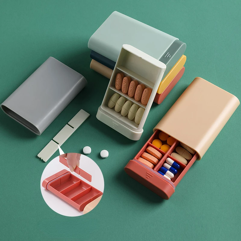 

Mini Portable Pills Box Medicine Organizer Case 6 Grids Pills Storage Box Container Weekly Medicine Box Pill Case Dispenser