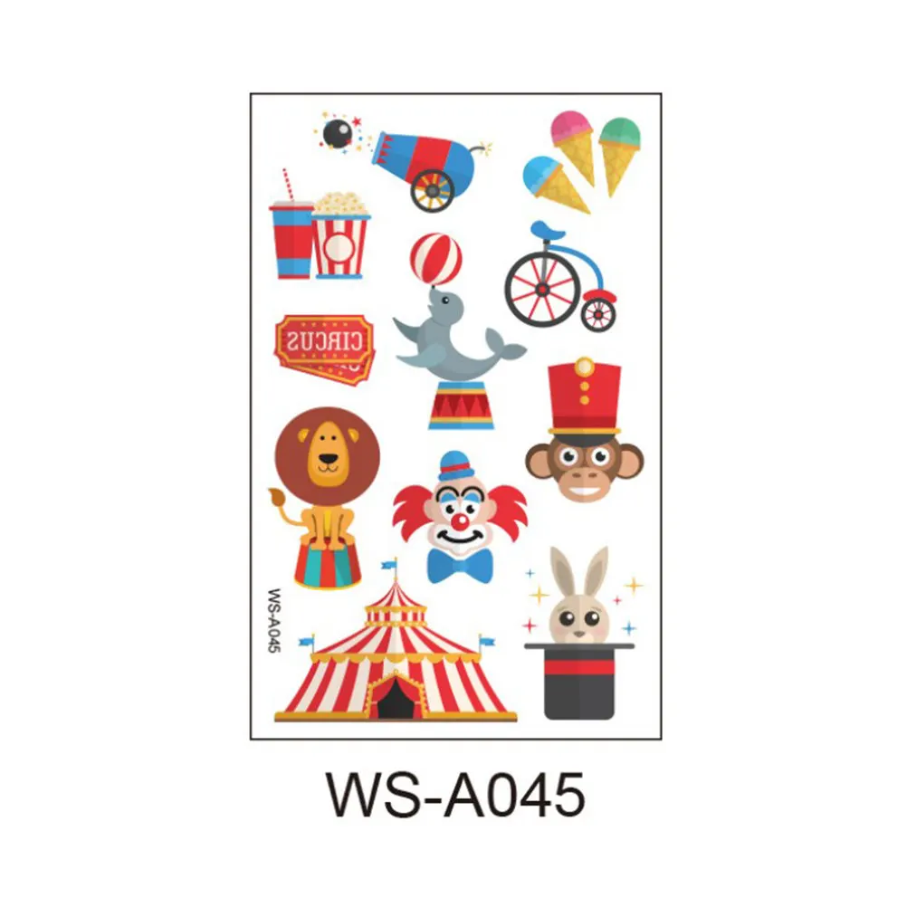 

10pcs Cartoon Tattoos Sticker Stickers Clown Pattern Waterproof Temporary Tattoos Decorative Sticker ( )