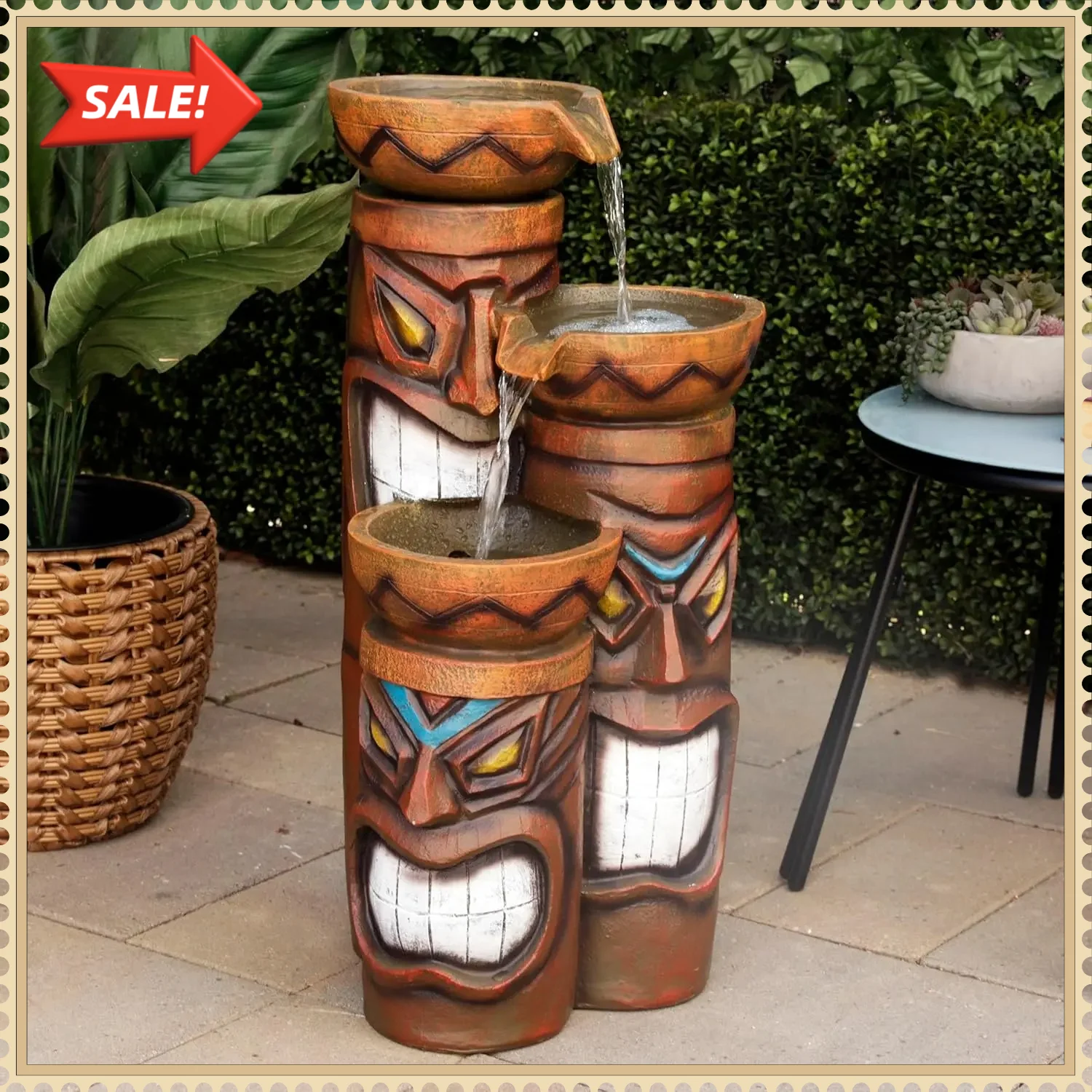 

Бестселлер: Уличный 3-уровневый напольный фонтан-водопад в форме головы Тики, 29 дюймов (высота), с холодной белой LED-подсветкой, разноцветный