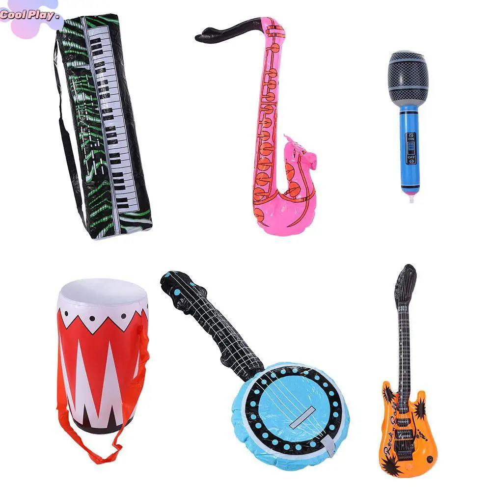 

Toys Educational Toys Inflatable Musical Instrument Toys Inflatable Guitar Balloon Instrument Ukulele Toys Microphone Balloons