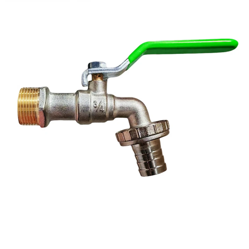 

Horticultural Water Faucet 3/4" Gardening Copper Water Nozzle Faucet Green Garden Outdoor Watering Irrigation System Parts