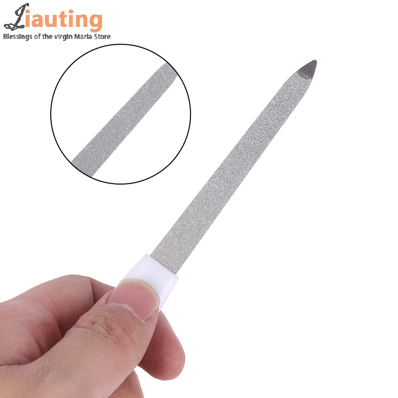 1PC Professional Metal Double-Sided Nail File Plastic Handle High Quality Nail Files DIY Pro Manicure Sharpening Pedicure Tool