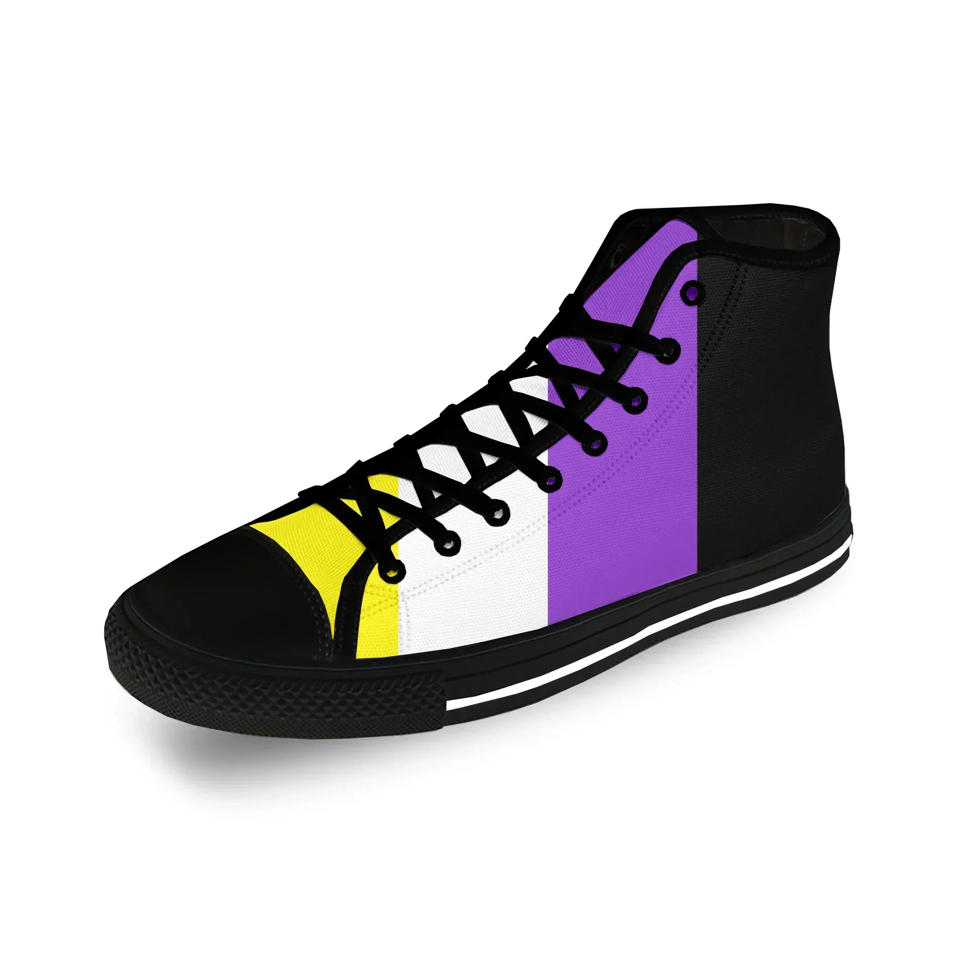 

Неутилизируемая ткань с 3D-принтом Non binary Flag Enby Pride, забавные повседневные модные кроссовки из канваса, легкие дышащие кроссовки для мужчин и женщин