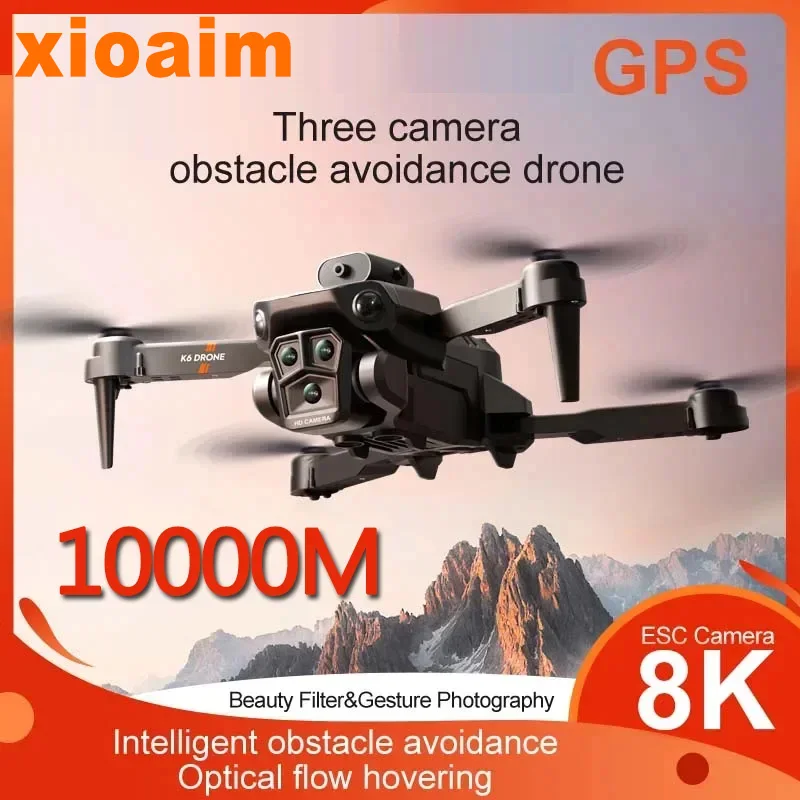 For Xiaomi K6 Max Drone 8K GPS Professinal 3Cameras Wide Angle Optical Flow 4way Obstacle Avoidance Quadcopter Aerocraft Toys