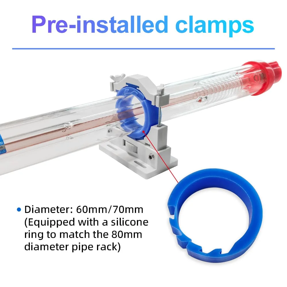 Yongli H2 H Series 90W CO2 Laser Tube for Cutting & Engraving, High Precision, Durable, Compatible with Most Machines