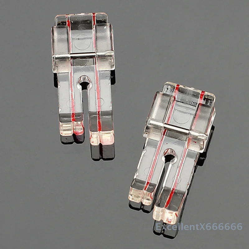 Domestic Sewing Machine Accessory - Plastic Clear Parallel Stitch Foot Presser Border Guide Tool for Accurate Seams