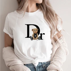 New 3D Printing Alphabet Women's Clothing Summer Round Neck Short Sleeve Top Fashion Simple Street Wear Women's Oversized T-shir