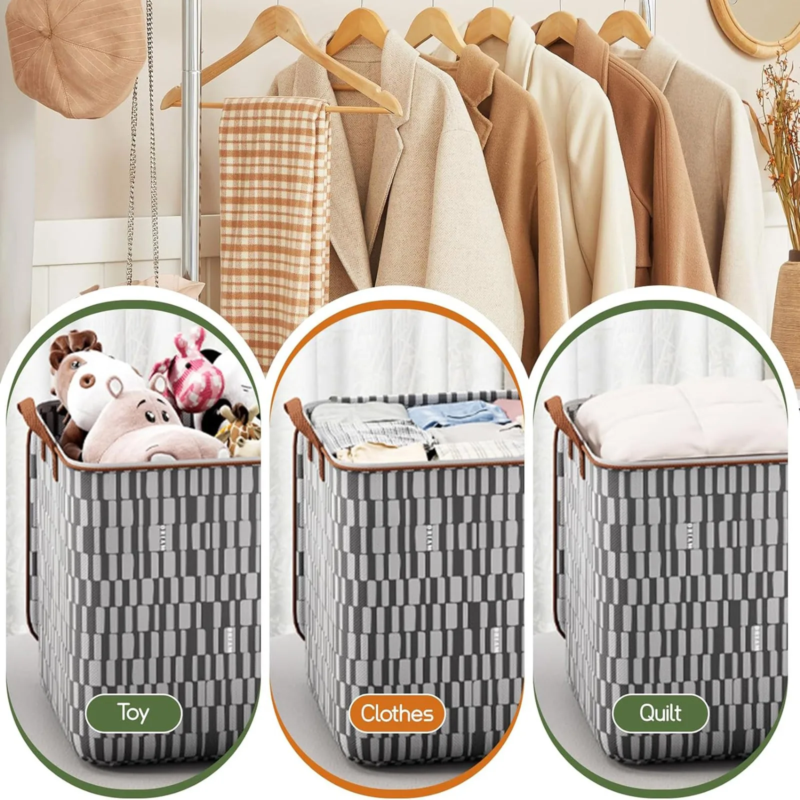 Large Capacity Clothes Storage Bag Portable Dustproof Moving Luggage Bag Household Simple Clothes & Quilt Storage Box.